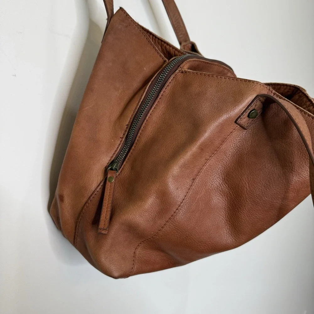 American Leather Liberty Shopper Hobo Shoulder Bag Tote Purse Pebbled Double